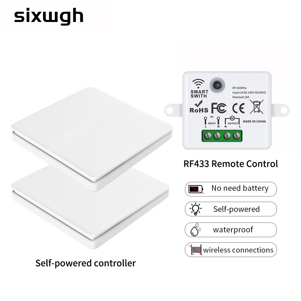 Home Automation Diy - ستة wgh الذكية اللاسلكية التبديل RF433Mhz