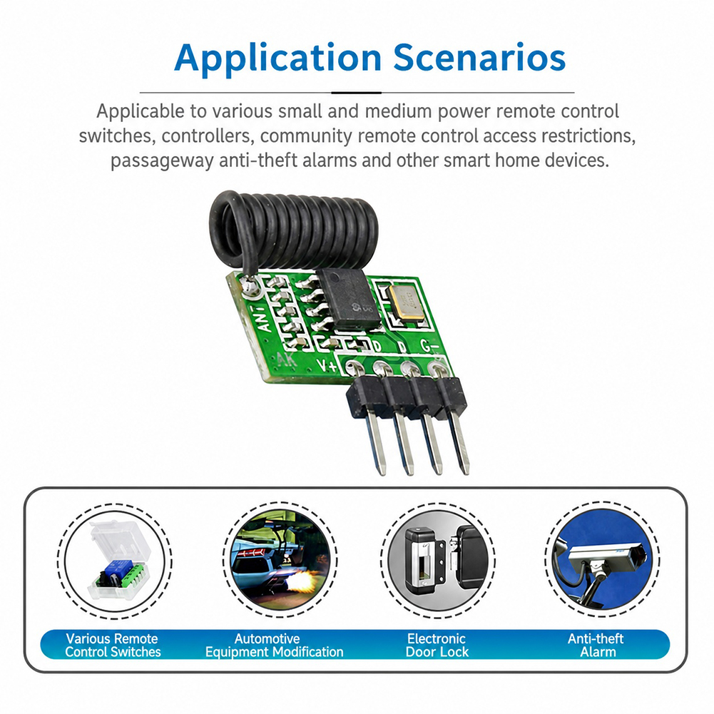 Home Automation Arduino - وحدة استقبال RF سوبرهيتودرين 315 ميجاهرتز/433